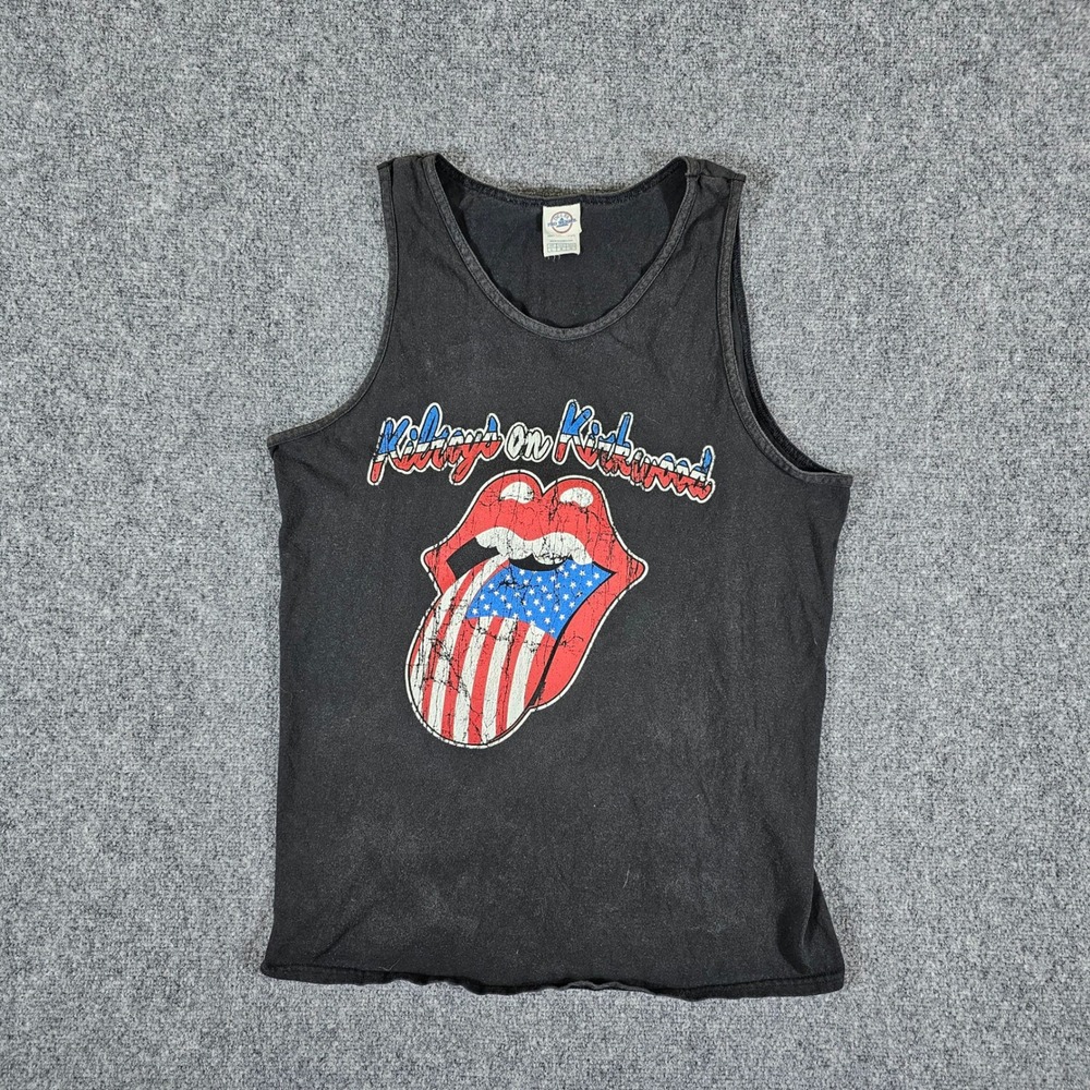 2000s Pro Weight Rolling Stones X Kilroys Tank Top Graphic Print Black Mens Sz L
